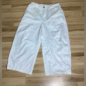 Cupshe Cotton White Barrel Cover Up Capris Size XL